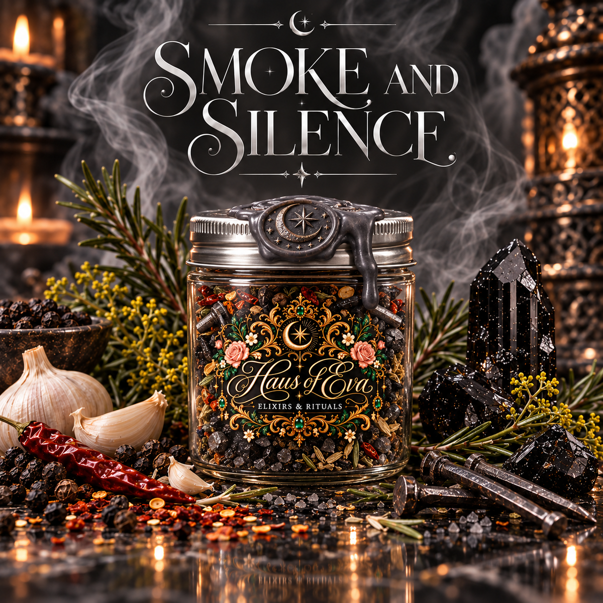 Smoke and Silence Ritual Spell Jar (Banishment - 4oz)