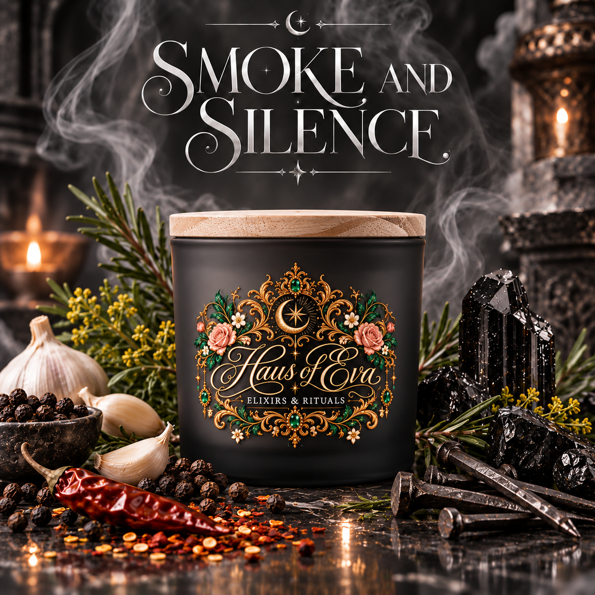 Smoke and Silence Ritual Candle - (Banishment 4oz)